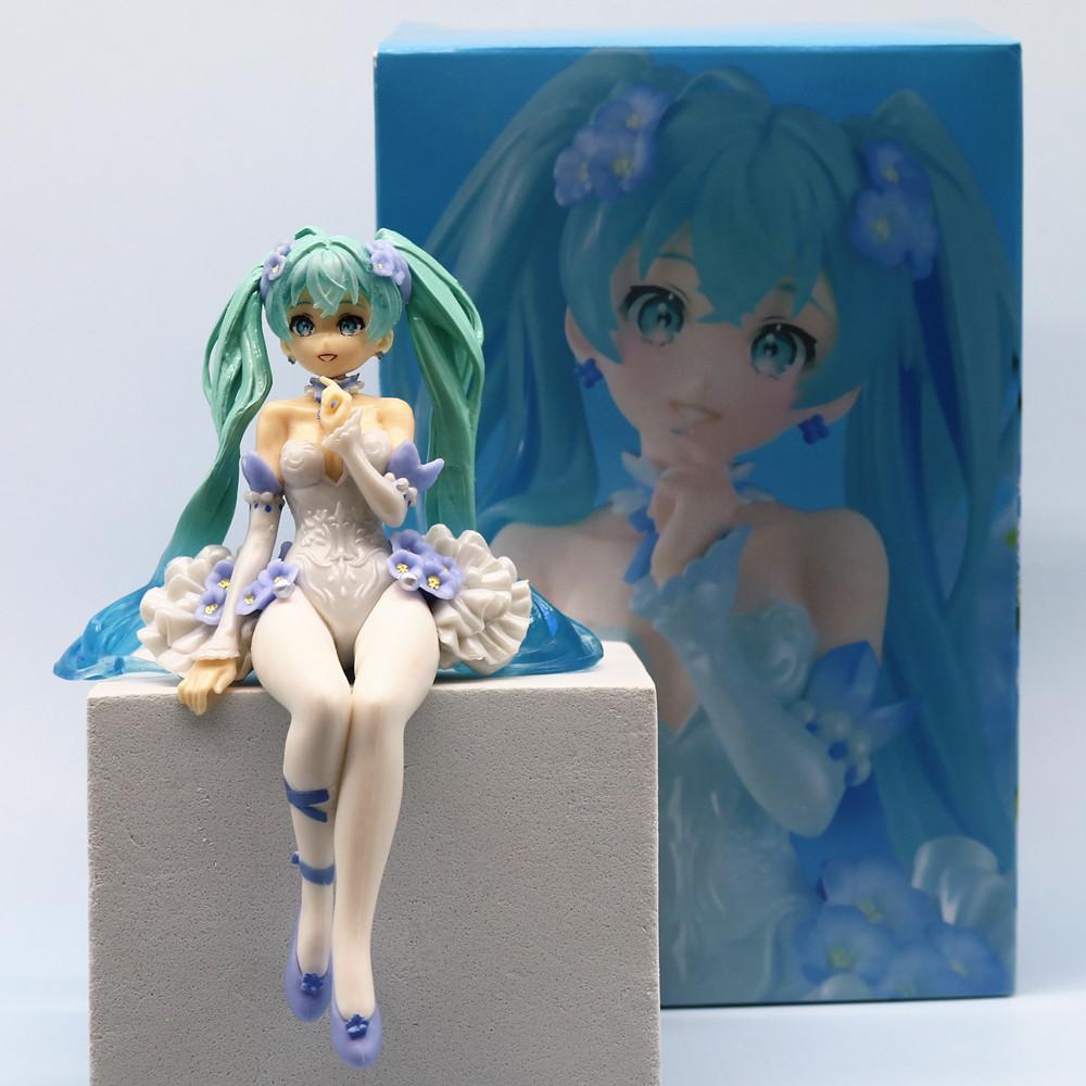 15cm Hatsune Miku Anime Figures Fairy Flower Spirit Kawaii Pink Butterfly Fairy Girl Action Figure PVC Model Doll Toys Gift With box