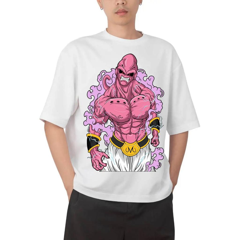 Dragon Ball Z Majin Buu (Super Buu) Anime Black T-Shirt Comfortable Fashion Vintage Double-Sided Band Graphic Print Women And Men T-shirts