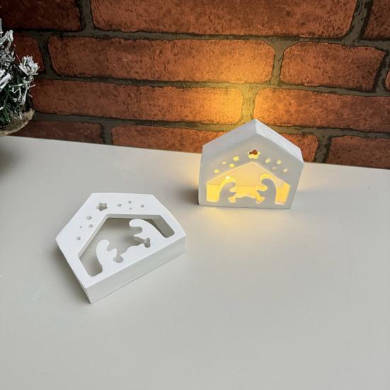 Christmas Nativity Lamp Silicone Mold DIY Handmade Birth of Jesus Scene Ornament Crafts Mold Gypsum Cement Epoxy Resin Casting Mold