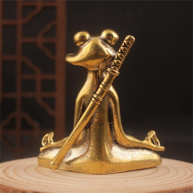 Meditating Yogas Frogs Statue Figurine Home Decorative Accent Decors Ornament for Living Room Bedroom Desktop Decors