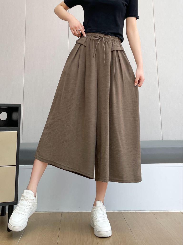 Women's Summer 2025 High-Waisted Ice-Feel Wide-Leg Culottes