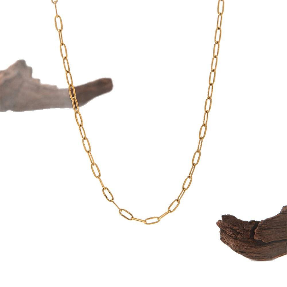 Accessories Ins Fashion Cross Chain Necklace, Necklace Collarbone Chain, Flat and Long O-Chain Necklace Women