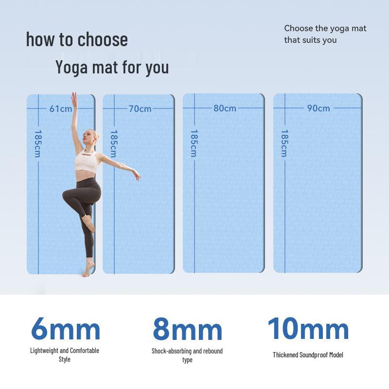 10mm Thick Non-Slip TPE Yoga & Fitness Mat for Sound Insulation & Shock Absorption