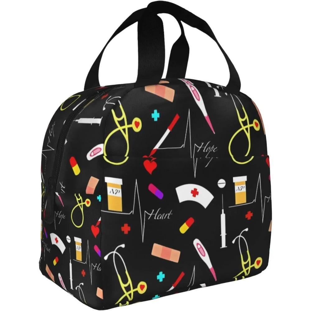 

Медсестра Многоразовая Изолированная Сумка для Ланча Непротекаемая Портативная Ланч-бокс с Боковым Карманом Термо-холодильник Бенто-бокс для Работы Пикника Путешествий 22x20x13CM бежевый