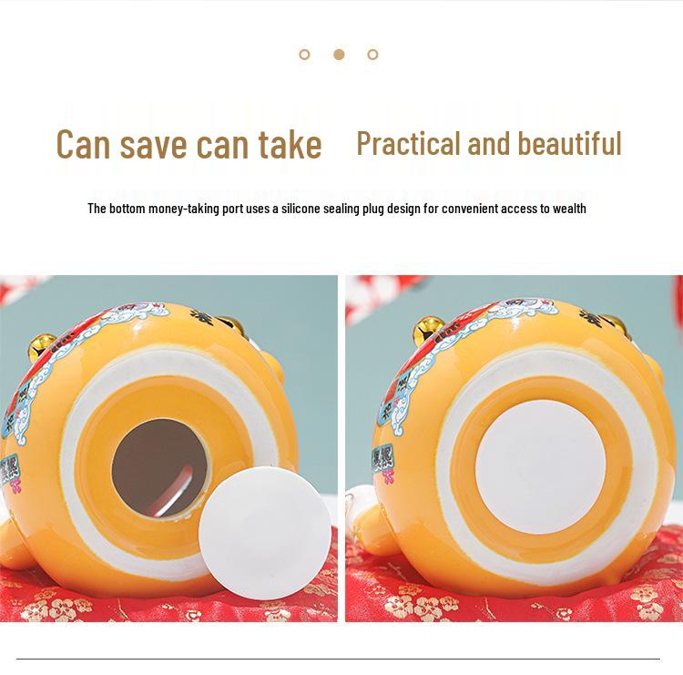 Creative Japanese Fortune Cat Ceramic Piggy Bank - Lucky Gift for Store Openings