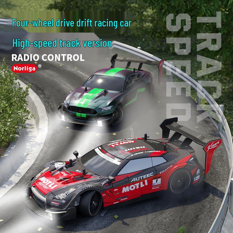 1:14 Scale RC High-Speed Drift GTR Sports Car - 4WD, Lights, Remote Controlled Racing Toy for Boys