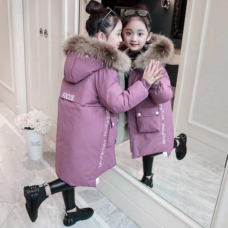 Girls' Cotton Coat Children Girl Jacket Thick Long Winter Warm Coat Parka Hooded Outerwear Clothes Kids Girls Clothing