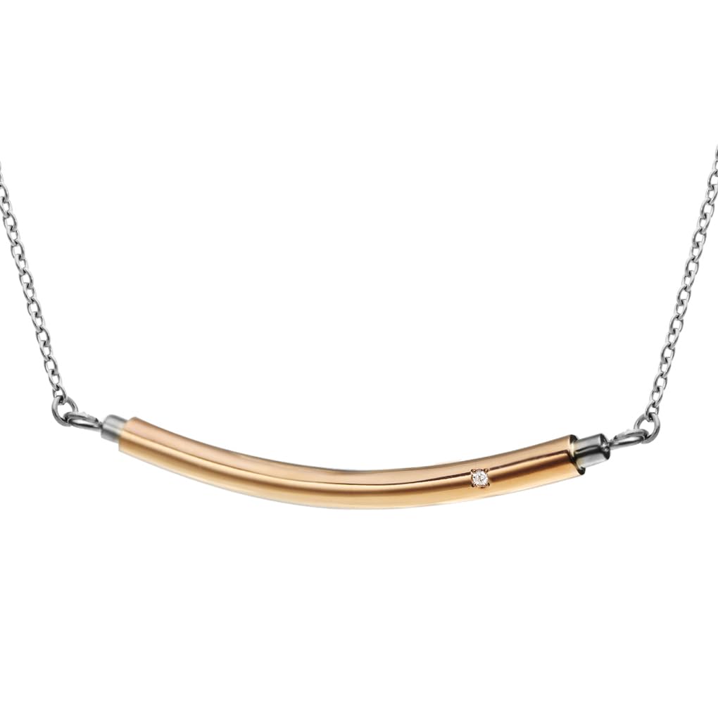 fe-fe×phiten [Special Edition] Titanium Necklace for Women with Diamonds and Round Lines, Ideal for Sports and Health, Hypoallergenic