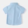 And Cool Boys' Short-Sleeved Shirts with Lapels, Kidsren's Shirts, Korean Style Summer Solid Color Cotton Tops for Small and Medium-Sized Kidsren