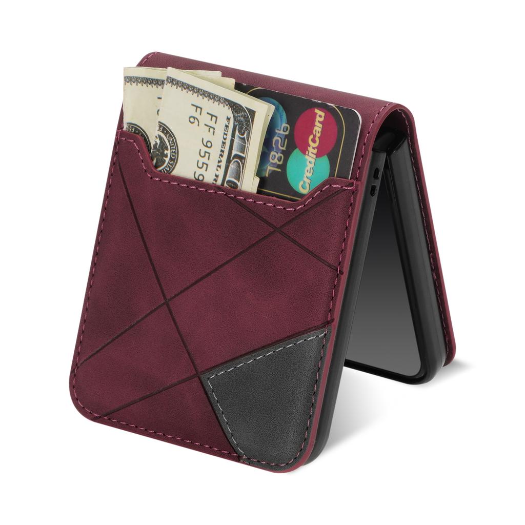 Dla Samsung Galaxy Z Flip 8 7E 7 6 5 4 Skórzane Etui na Telefon z Uchwytem na Portfel, Miejscem na Karty, Tylnym Pokrowcem, Etui Ochronne Tylne, Pokrowiec Książkowy