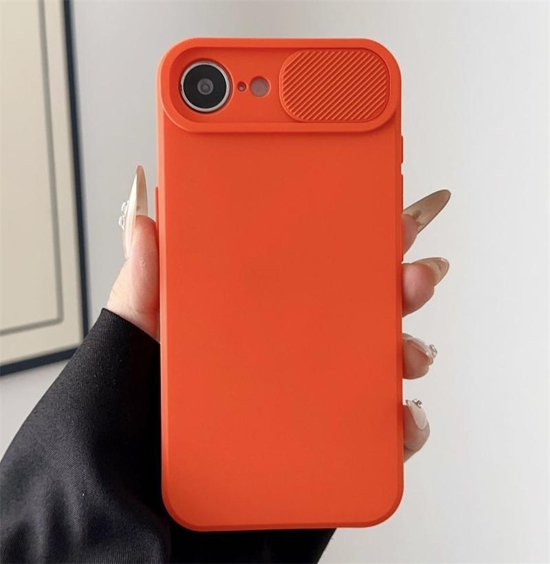 Slide Camera Lens Protection Shockproof Phone Case For iPhone 16E 15 14 Plus 13 12 Mini 11 16 Pro Max Soft Silicone Bumper Cover