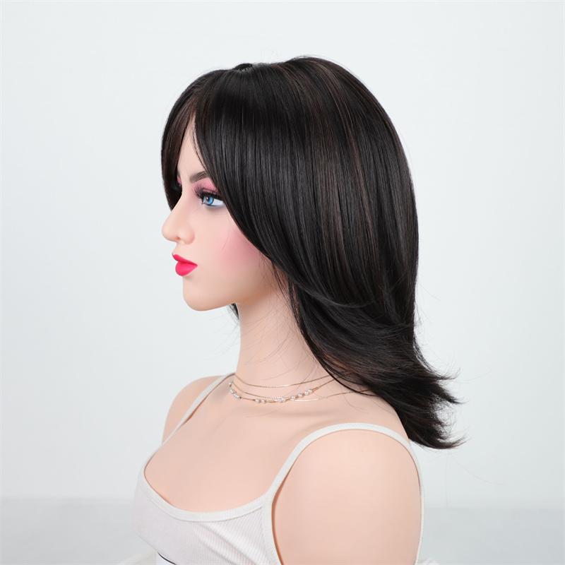 

Синтетический парик средней длины для женщин, смешанный коричневый цвет волос, боб, натуральный парик соль с перцем , женские парики для мамы, косплей-вечеринка, термостойкий