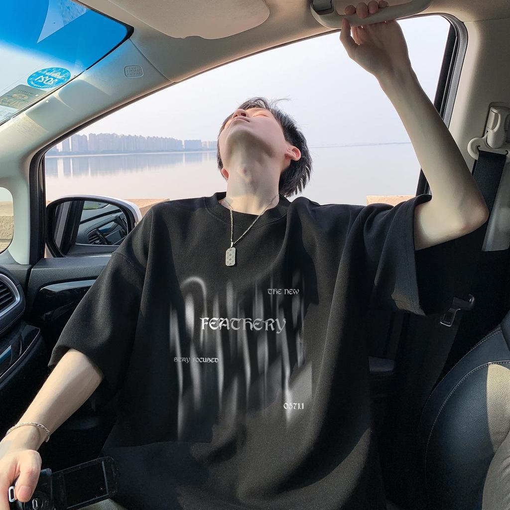 Mousse Grey Oversized Five-Sleeve T-Shirt, Men's Summer 2024 Trend, Plus Size