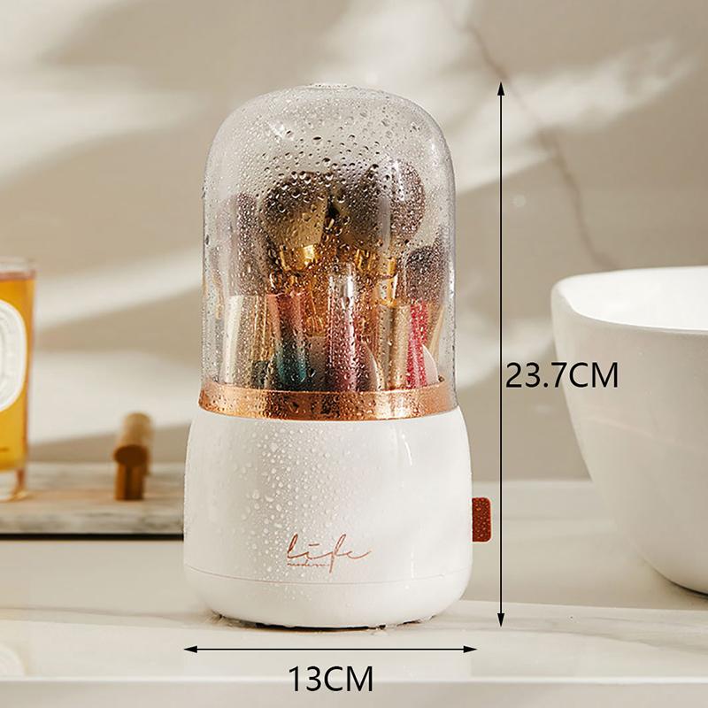 1pc 360° Rotating Makeup Brushes Holder Portable Desktop Makeup Organizer Cosmetic Storage Box Make Up Tools Jewelry Container