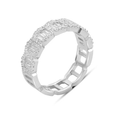 Silver Ring with Cubic Zirconia, Product Weight 3.25 G (2187288)