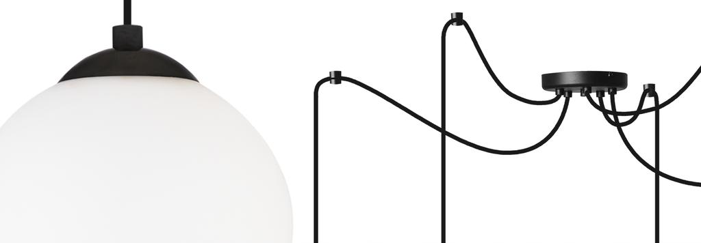 CEILING HANGING LAMP SPIDER BALL BLACK LED 15cm
