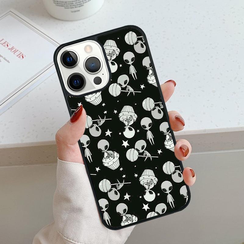 Sky Aliens UFO Astronauts Lovely Phone Case For iPhone 17 Air 11 12 13 14 15 16 Pro Max Cover For iPhone 17 Air Max Plus