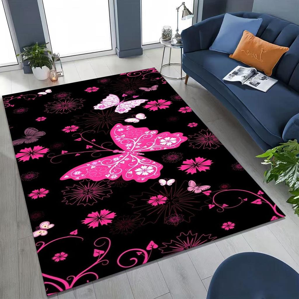 27 Style Dream Butterfly Flower Cartoon Rug Carpet for Bedroom Living Room Sofa Home Doormat Decor,Kids Play Non-slip Floor Mat