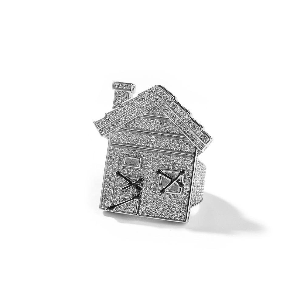 Personality Trend Niche House Zircon Ring Trendy Brand Hot-selling New Men's Shiny Ring