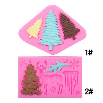 Silikonform für Weihnachtsbaum-, Schneeflocken-, Elch- und Eiszapfen-Dekorationen