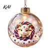 Decorative Hanging Balls Glowing Christmas Story Ornament, Light?Up Mini Holiday Scene Ball with Warm Living Room Ornaments LED Light, Clear Plastic
