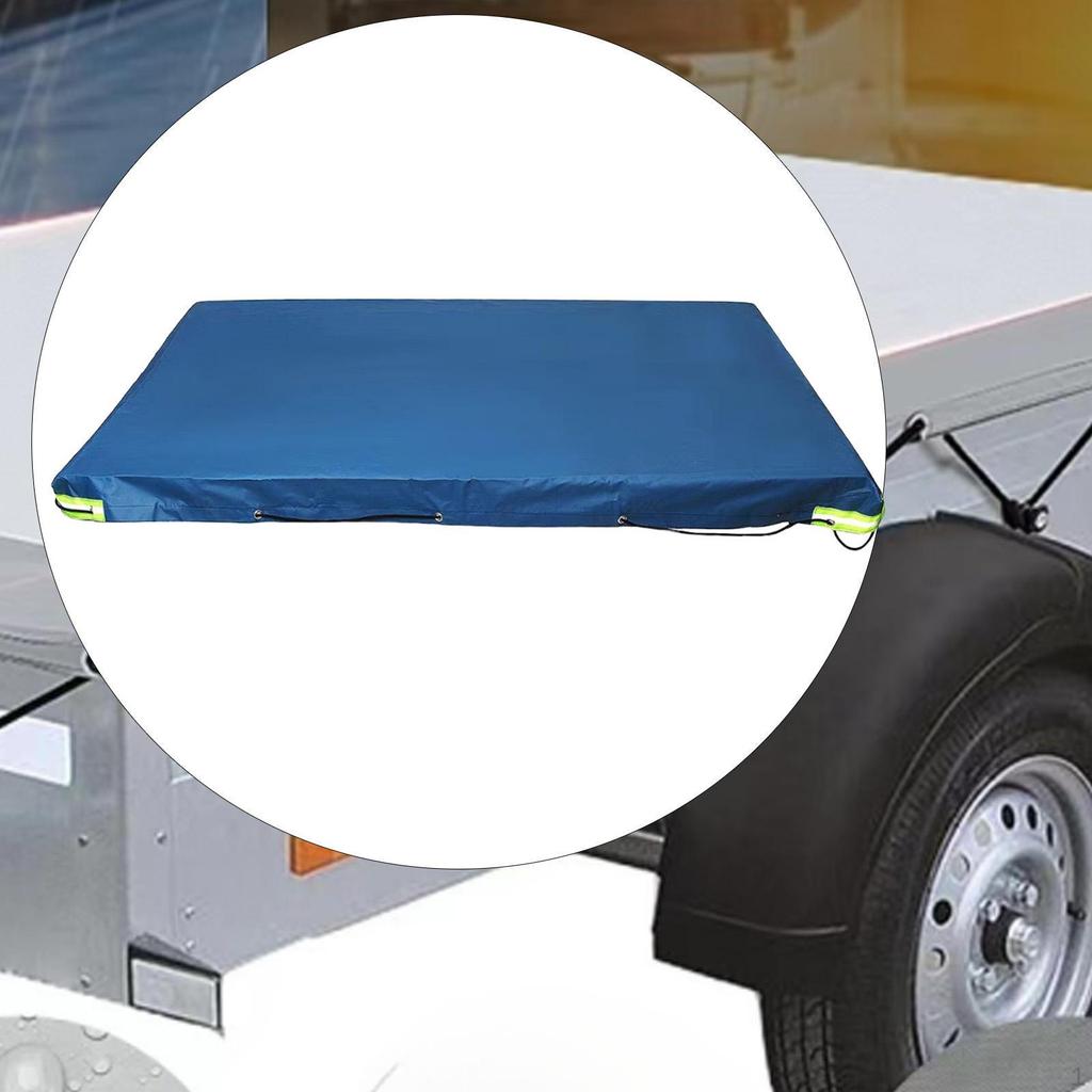Trailer Cover for Many Car Trailers with Reflective Strips Flat Tarpaulin