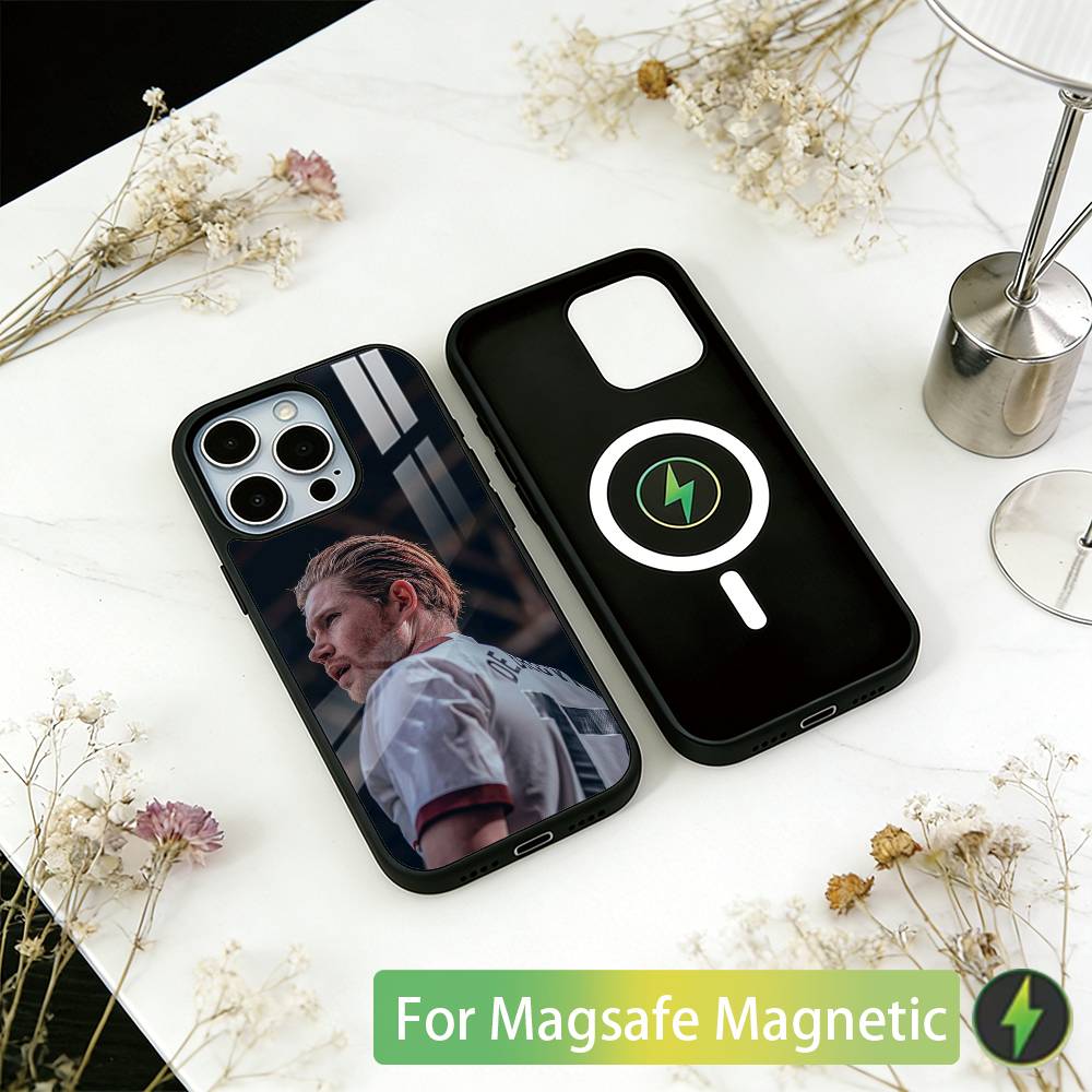 Fußballstar Kevin De Bruyne Handyhülle für iPhone 17, 16, 15, 14, 13, 12, 11 Plus, Pro Magnetisch mit Magsafe Kabelloses Laden