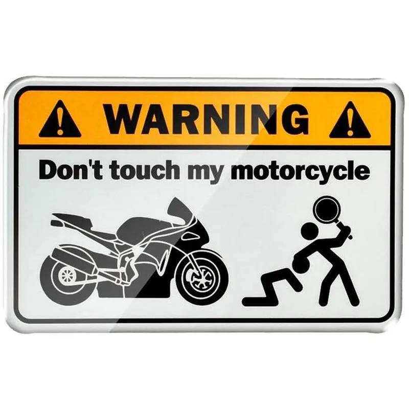 Motorcycle Warning Sticker - "DO NOT TOUCH" Universal Anti-Theft Fuel Tank Decal