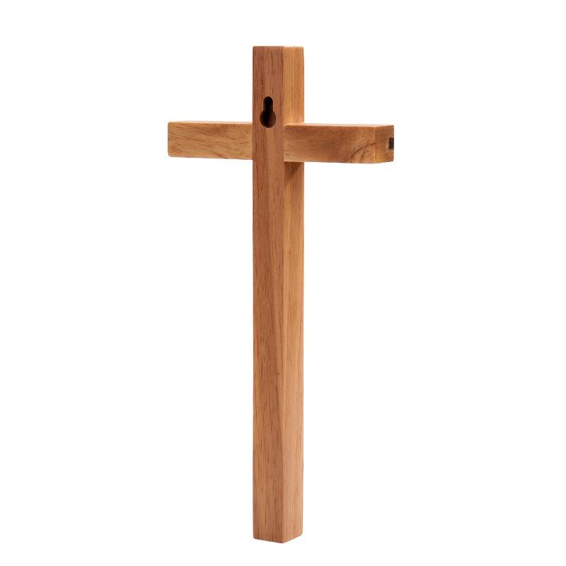 Wall Cross Home Decor Mysterious Simple Gift Durable Solid Rubber Wood Elegant Christian Style Craft Blessing Church