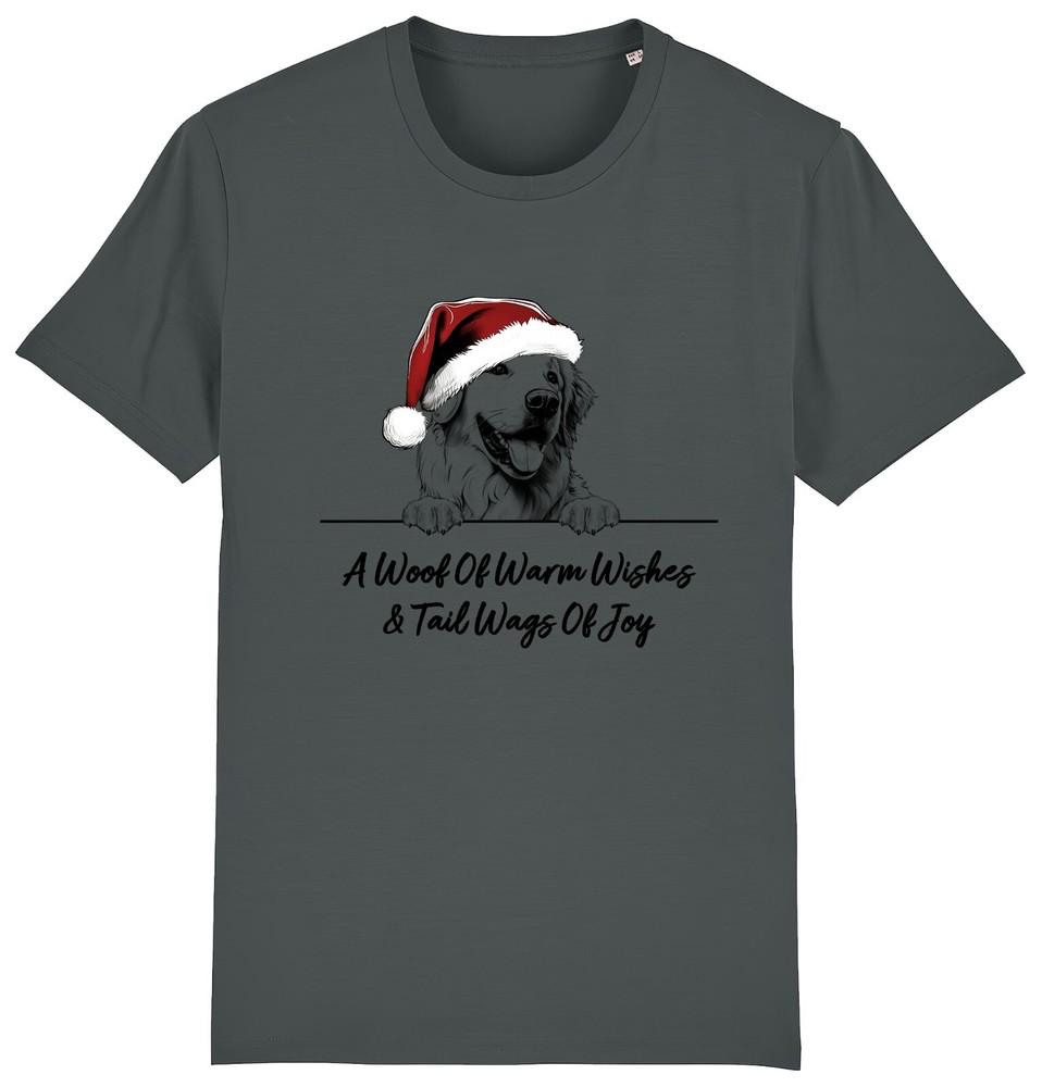 

GREAT PYRENEES Christmas Dog T-Shirt Adults Kids Woof Wishes Tail Wags Xmas Gift XL