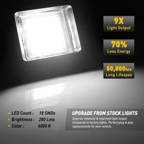 White LED Plate License Light Assembly For 2015- Ford F-150