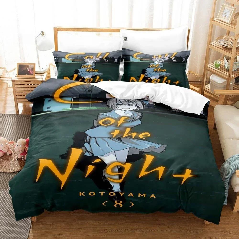Neues 3D-Druck Anime CALL OF THE NIGHT Bettwäscheset Einzelbett Twin Full Queen King Size Bettset Erwachsene Kinder Schlafzimmer Bettdeckenbezug Sets