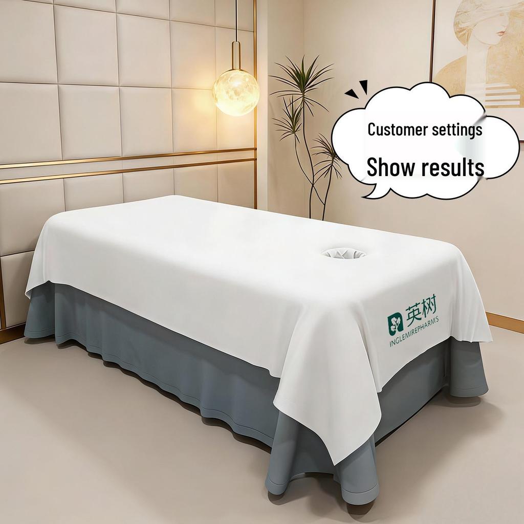 Luxury Stain-Resistant Cotton Salon Bed Sheets - All-Season Universal Bedding Towel for Shampoo Therapy