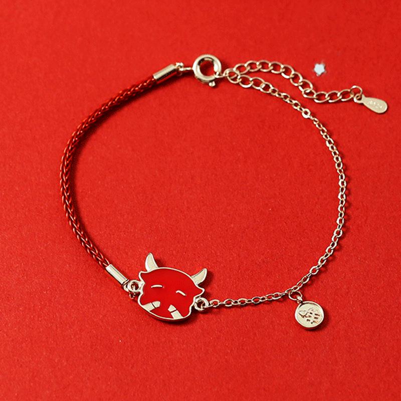 Benmingnian Zodiac Ox Red String Bracelet: Color-Changing, Lucky Ox Charm, Perfect Gift for Christmas & Valentine's Day