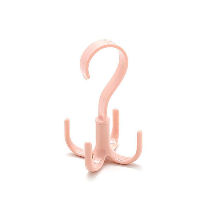 4 Hooks Clothes Rack Neck Tie Holder Space Saving Handbag Clothes Ties Bag Holder Shelf Clothes Shoe Hanger 360 Degrees Rotated Belt Closet