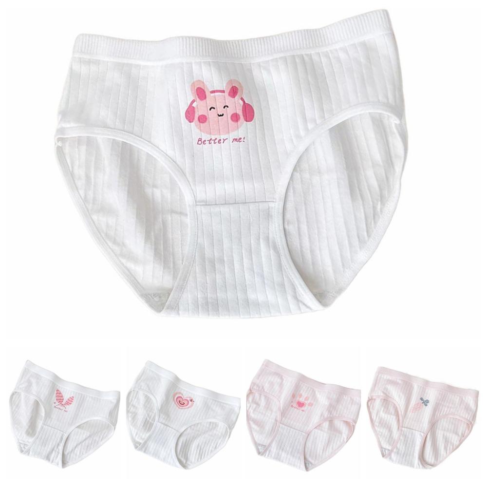 

5 шт. Трусы средней посадки, женские трусики с кроликом, эластичные трусы с кошачьей лапкой, подарки L-5Pcs