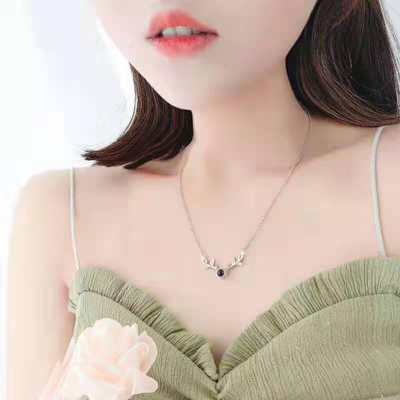 One Deer Necklace for Women: 100 Languages Projection Pendant - New Qixi Festival Gift, Douyin Style