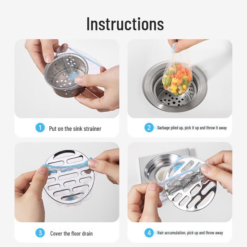 Disposable Kitchen Sink Filter Bags (100-Pack)