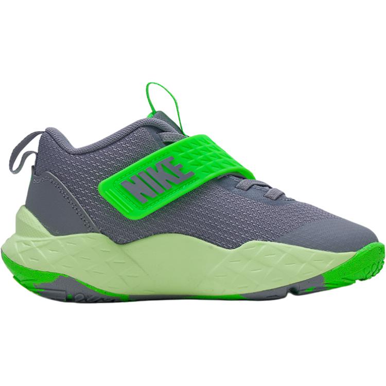 Nike Team Hustle D 12 Versatile Comfortable Trendy Low-Top Kids Casual Shoes Kids sneaker Gray Green HF6280-006