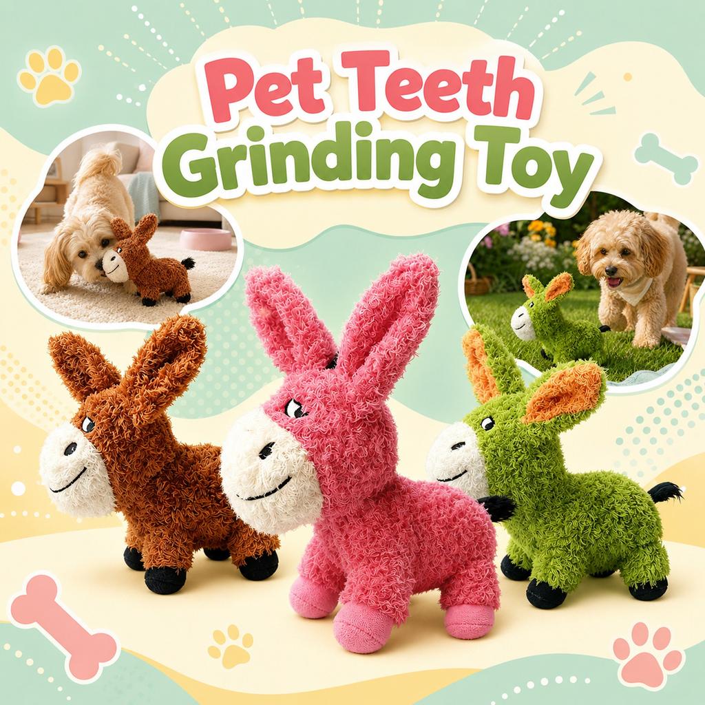 Plush Squeaky Toy for Dogs and Cats Stubborn Design Interactive Toy for Teeth Cleaning