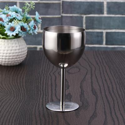 Verre à Vin en Acier Inoxydable Brillant de Haute Qualité 380ML Calice de Dégustation de Vin