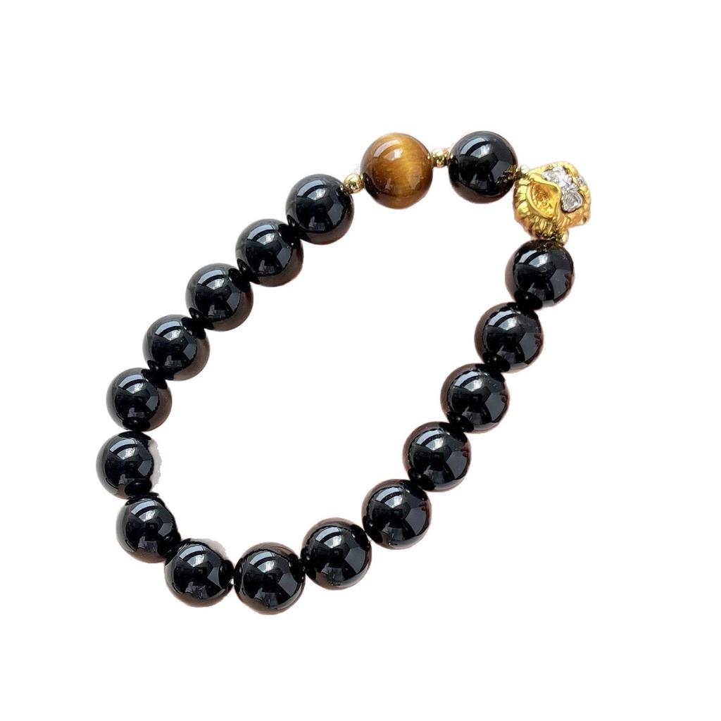 Autumn And Winter New Natural Black Agate Tiger'S Eye Stone Bracelet Bracelet.