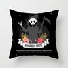 New Halloween Black and White Skull Pumpkin Printed Peach Leather Velvet Pillowcase Sofa Office Cushion Cover