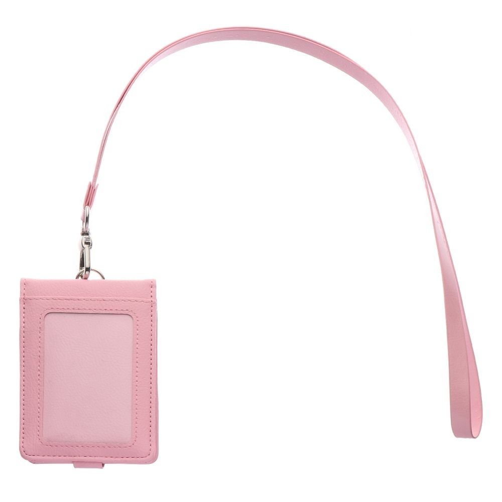 PU Leather Name Badge Holder With Lanyard ID Card Cover Work Card Holders  School Acsesories