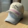 Unisex Adjustable Cotton Baseball Cap With Letter Embroidery For Casual Daily Wear
