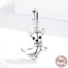 Zirconia Color Sterling Cane Animaletto Cane Cane Bulldog Perline Adatte Braccialetto da Polso Originale Ciondolo Gioielli Fai da Te Braccialetto da Polso alla Moda