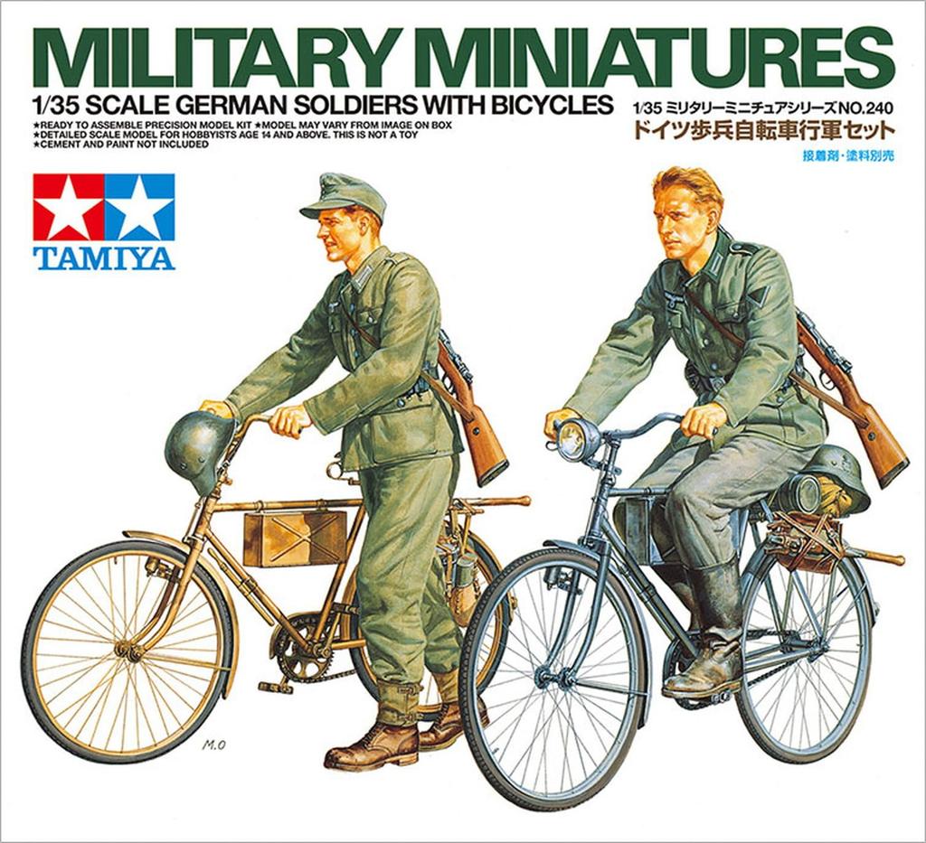 Tamiya Militär Miniatur Serie 240 Deutsche Armee Infanterie Fahrrad Marschset Plastikmodell 35240 1/35 Nr.