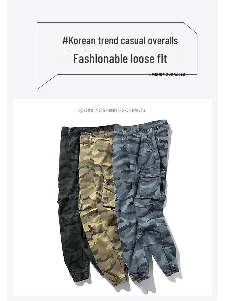 Pánské retro maskáčové kombinézy s elastickými manžetami a více kapsami