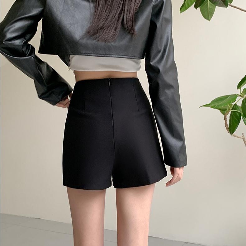 Short Pants for Women Spring/summer High Waist Black Base Trousers Versatile Tight Fit Slim Sexy A-line Hot Pants for Wearing Outside