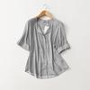Original Order Simple All-Matching Short-Sleeved Cotton Silk Shirt for Women Super Slimming Print Artificial Cotton Tops Thin Large Sizes Availiable